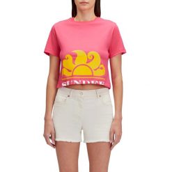 T-Shirt Sundek Krótki Z Nadrukiem Maxi Logo Damskie. Czerwone t-shirty damskie SUNDEK, l, bez wzorów, z bawełny, bez kołnierzyka. Za 217.50 zł.