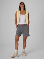 4F Spodenki dresowe damskie - szare XS. Szare spodenki sportowe damskie 4f, s, z dresówki, trekkingowe. Za 129.99 zł.