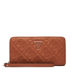 Portfel Guess. Brązowe portfele damskie Guess, z aplikacjami. Za 249.99 zł.