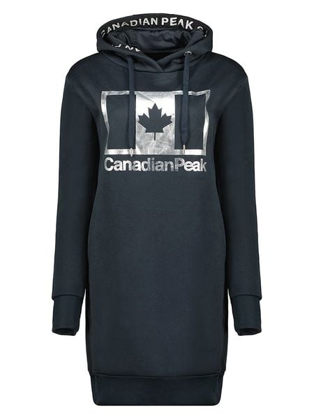 Canadian Peak Sukienka dresowa w kolorze granatowym rozmiar: M. Niebieskie sukienki damskie Canadian Peak, na co dzień, m, bez wzorów, z dresówki, bez kołnierzyka, bez ramiączek, midi, proste. Za 140.53 zł.