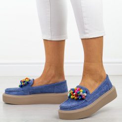 Niebieskie skórzane mokasyny damskie Filippo Dp6765/25. Niebieskie mokasyny damskie Filippo, z jeansu. Za 229.00 zł.