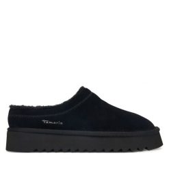 Klapki Tamaris. Czarne klapki damskie Tamaris, bez wzorów, bez obcasa. Za 239.99 zł.
