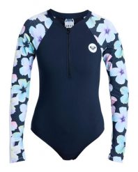 Jednoczęściowy kostium kąpielowy z długim rękawem damski ROXY ACTIVE. Czarne stroje jednoczęściowe damskie Roxy, xl, bez wzorów. Za 389.99 zł.