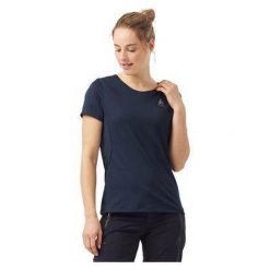 Koszulka z krótkim rękawem trekkingowa damska Odlo T-shirt F-DRY. Niebieskie t-shirty damskie Odlo, l, bez wzorów, bez kołnierzyka. W wyprzedaży za 195.80 zł.