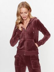 Juicy Couture Bluza Robertson JCAP176 Bordowy Slim Fit. Czerwone bluzy bez kaptura damskie Juicy Couture, xxs, z syntetyku. Za 439.99 zł.