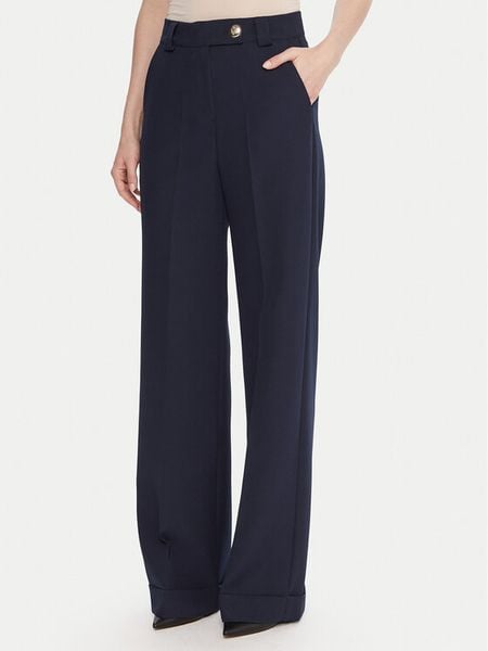 Maryley Spodnie materiałowe 25IB563/43BL Granatowy Regular Fit. Niebieskie spodnie materiałowe damskie Maryley, bez wzorów, z materiału. Za 179.99 zł.