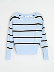 Sweter w paski z wiskozą - wielobarwny. Swetry klasyczne damskie Sinsay, l, z wiskozy, bez kołnierzyka. Za 49.99 zł.