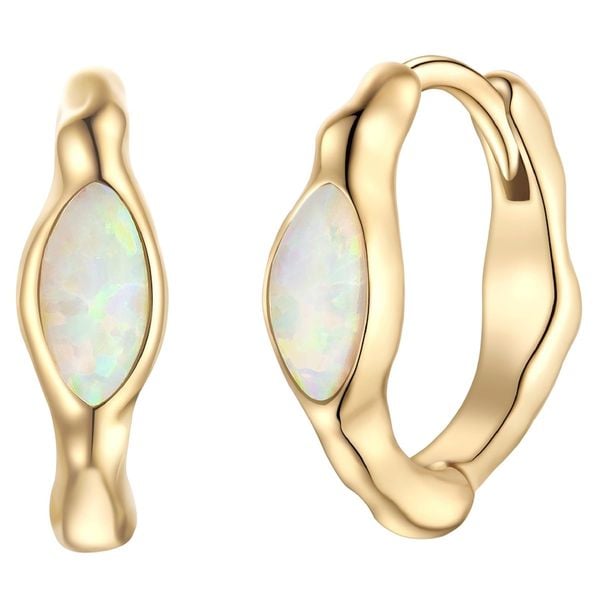 Glanzstücke München Kolczyki Srebro wysokiej próby Żółte złoto Kolczyki koła 1 ct Damski. Żółte kolczyki damskie Glanzstücke München, z opalem, pozłacane. Za 219.99 zł.