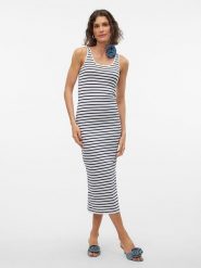 Vero Moda Sukienka w kolorze biało-czarnym rozmiar: XS. Białe sukienki damskie Vero Moda, xs, bez wzorów, bez kołnierzyka, bez ramiączek, maxi. Za 82.99 zł.