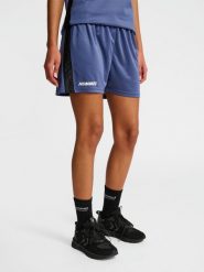 Szorty damskie Hummel PL. Niebieskie szorty damskie HUMMEL, bez wzorów, z jersey, klasyczne, z standardowym stanem. Za 184.00 zł.