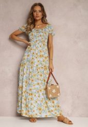 Jasnoniebieska Sukienka Svard. Niebieskie sukienki damskie Renee, l, bez wzorów, z tkaniny, boho, bez kołnierzyka, bez ramiączek, maxi, gorsetowe. W wyprzedaży za 52.49 zł.