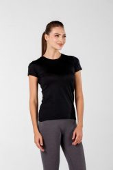 Koszulka turystyczna damska 100% Merino WOOLONA Pera. Czarne bluzki sportowe damskie WOOLONA, m, z wełny, bez kołnierzyka, bez ramiączek. Za 261.00 zł.