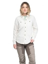 Bergans Koszula flanelowa "Nordmarka" - Relaxed fit - w kolorze białym rozmiar: M. Białe koszule damskie Bergans, m, bez wzorów, z bawełny, bez kołnierzyka, bez ramiączek. Za 228.92 zł.