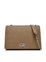Calvin Klein Torebka Ck Medium Conv Shoulder Bag_Mono K60K613138 Brązowy. Brązowe torebki klasyczne damskie CALVIN KLEIN, bez wzorów, ze skóry, bez dodatków. Za 359.99 zł.