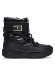 Tommy Hilfiger Śniegowce T3A5-34052-1474999 S Czarny. Czarne kozaki dziewczęce Tommy Hilfiger, bez wzorów, ze skóry, bez obcasa. Za 489.99 zł.