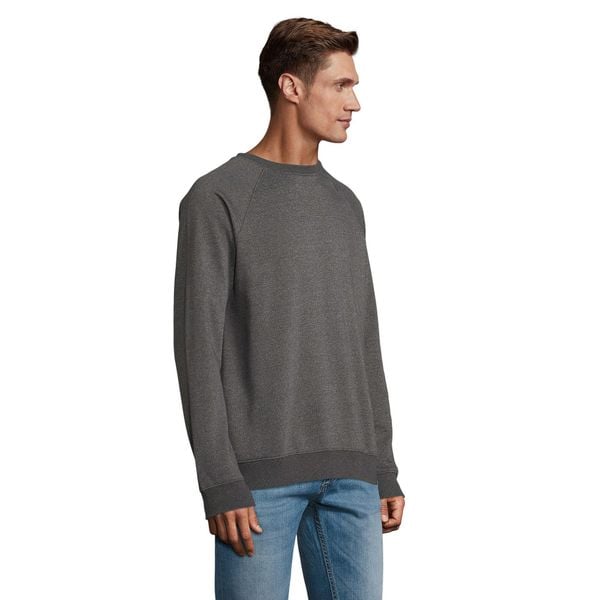 Bluza Unisex Space Melange Dla Dorosłych. Szare bluzy sportowe damskie SOL'S, l, bez wzorów, z bawełny, bez ramiączek, długie, z kapturem. Za 116.99 zł.