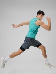 4F Spodenki treningowe szybkoschnące męskie - szare XL. Szare szorty sportowe męskie 4f, m, z materiału, na fitness i siłownię. Za 169.99 zł.