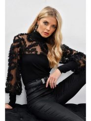 Cool and sexy Bluzka w kolorze czarnym rozmiar: M. Czarne bluzki damskie Cool and sexy, m, bez wzorów, bez kołnierzyka, bez ramiączek. Za 87.40 zł.