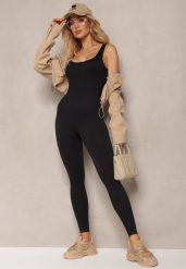 Czarny Długi Kombinezon o Fasonie Bodycon z Miseczkami na Biuście Avelilena. Czarne kombinezony damskie Renee, na lato, m, bez wzorów, wizytowe, bez kołnierzyka, bez ramiączek, długie. Za 69.99 zł.