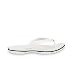 Japonki damskie Crocs Crocband Flip. Białe klapki damskie Crocs, bez wzorów, z materiału, bez obcasa. Za 214.00 zł.