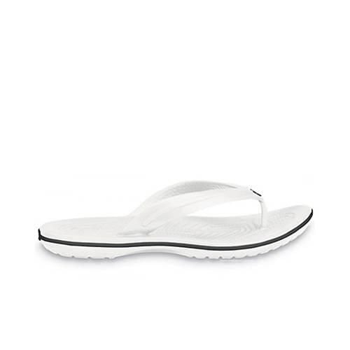 Japonki damskie Crocs Crocband Flip. Białe klapki damskie Crocs, bez wzorów, z materiału, bez obcasa. Za 213.00 zł.