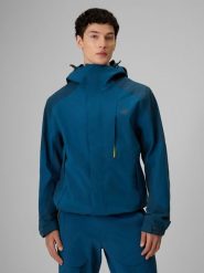 4F Kurtka trekkingowa membrana 8000 męska - granatowa XL. Niebieskie kurtki męskie 4f, l, bez wzorów, z materiału, bez kaptura. Za 499.99 zł.