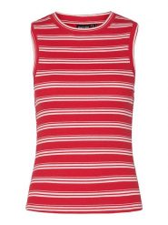 Pieces Top "Tadie" w kolorze czerwono-białym rozmiar: M. Białe topy damskie Pieces, m, bez wzorów, bez kołnierzyka. Za 56.95 zł.