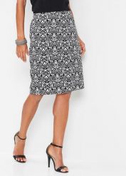 Spódnica z dżerseju. Czarne spódniczki damskie bonprix, bez wzorów, z dżerseju, eleganckie. Za 62.99 zł.