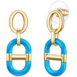 Lulu & Jane Kolczyki Stop metali Żółte złoto 1 ct Damski. Żółte kolczyki damskie Lulu & Jane, pozłacane. Za 109.99 zł.