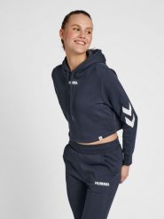 Damska bluza z kapturem crop top Hummel hmlLEGACY. Niebieskie bluzy z kapturem damskie HUMMEL, s, z bawełny. Za 219.50 zł.