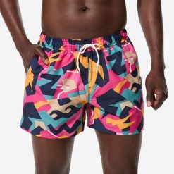 Spodenki surfingowe męskie Decathlon 100 15" Retrovo. Niebieskie kąpielówki męskie Decathlon, l, bez wzorów, z materiału. Za 49.99 zł.