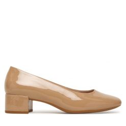 Czółenka ECCO. Brązowe czółenka damskie ECCO, bez wzorów, bez obcasa. Za 599.99 zł.