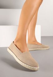 Ciemnobeżowe Espadryle Vices na Podeszwie Zdobionej Plecionką Sesoriela. Brązowe espadryle damskie Renee, z aplikacjami, z jeansu, bez obcasa. Za 54.99 zł.