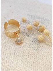 Atelier MIU Pozłacany pierścionek z cyrkonią rozmiar: onesize. Żółte pierścionki damskie atelier MIU, z cyrkonią, pozłacane. Za 43.99 zł.