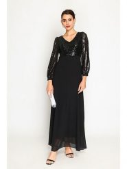 ASSUILI Sukienka w kolorze czarnym rozmiar: 42. Czarne sukienki damskie Assuili, bez wzorów, klasyczne, bez kołnierzyka, bez ramiączek, maxi. Za 208.99 zł.