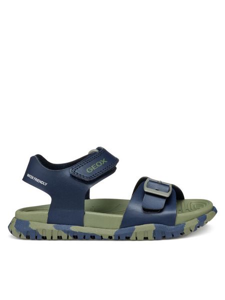 Geox Sandały J Fusbetto Bo J35HMA 54 CF4A3 M Granatowy. Niebieskie sandały chłopięce Geox, ze skóry, bez zapięcia. Za 129.99 zł.
