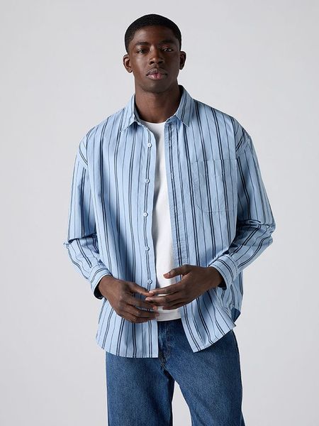 Levi's Koszula - Loose fit - w kolorze błękitnym rozmiar: XL. Niebieskie koszule męskie Levi's, s, bez wzorów, z bawełny, bez kołnierzyka, bez ramiączek. Za 194.95 zł.