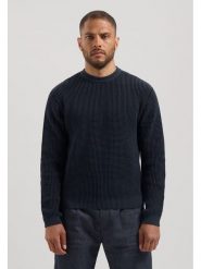DSTREZZED Sweter w kolorze granatowym rozmiar: L. Niebieskie swetry męskie DSTREZZED, l, bez wzorów, z bawełny, bez kołnierzyka. Za 272.31 zł.