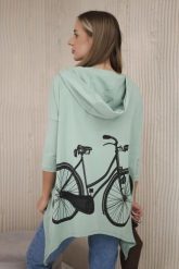 Bluza z nadrukiem roweru ciemno miętowa. Zielone bluzy z kapturem damskie KESI, l, z bawełny. Za 218.51 zł.