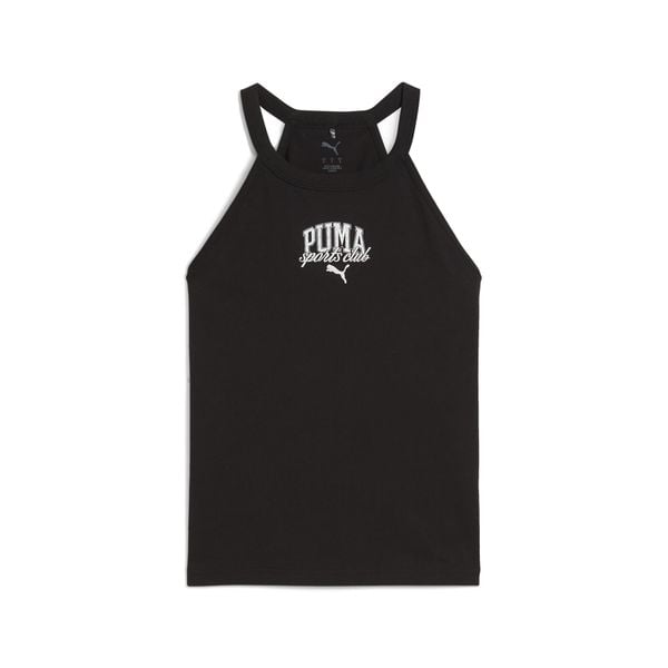Damska krótka koszulka bez rękawów PUMA CLASS o wąskim kroju PUMA Black. Czarne bluzki sportowe damskie Puma, s, z bawełny, bez kołnierzyka, bez ramiączek. Za 190.00 zł.