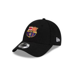 Czapka baseballowa 9Forty FC Barcelona Core. Czarne czapki męskie New Era, bez wzorów, z bawełny. Za 119.99 zł.