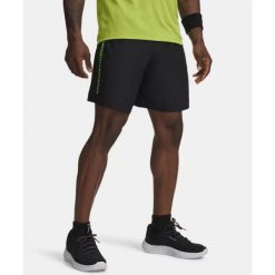 Spodenki Męskie Under Armour Treningowe Szybkoschnące Tech Wordmark. Czarne szorty męskie Under Armour, bez kołnierzyka. Za 139.99 zł.