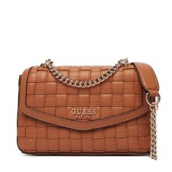 Torebka Guess. Brązowe listonoszki damskie Guess, z aplikacjami, bez dodatków. Za 679.99 zł.