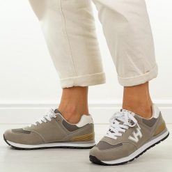 Khaki sportowe buty damskie Vanhorn 27300. Brązowe buty sportowe na co dzień damskie Vanhorn, bez wzorów, z dresówki, trekkingowe. Za 169.00 zł.