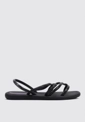 Sandały damskie Ipanema 27135AV559. Czarne sandały damskie Ipanema, bez wzorów, z materiału, bez obcasa. Za 73.99 zł.