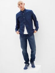 GAP Dżinsy - Regular fit - w kolorze niebieskim rozmiar: W34/L32. Niebieskie jeansy męskie GAP. Za 138.95 zł.