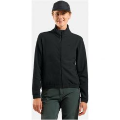 Bluza bez kaptura rozpinana Odlo Mid layer full zip CLASSIC FLEECE. Czarne bluzy bez kaptura damskie Odlo, xl, z materiału. Za 359.99 zł.