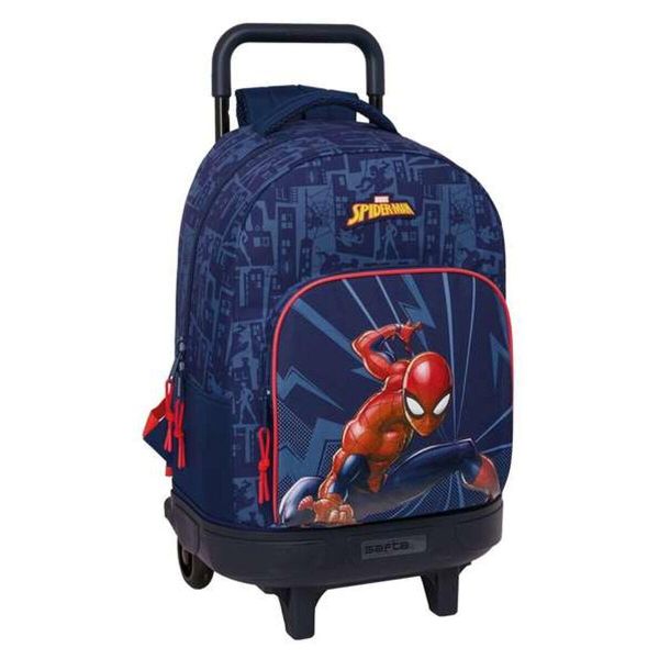 Torba szkolna z kółkami SPIDERMAN Granatowy. Niebieskie torebki klasyczne damskie Spiderman, bez wzorów, bez dodatków. Za 295.60 zł.