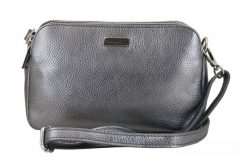 Listonoszka metalizowana BARBERINI'S c. srebrna 978-46. Szare shopper bag damskie Barberinis, bez wzorów, ze skóry, małe, bez dodatków. Za 229.99 zł.