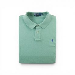 Second life - Koszulka Polo Ralph Lauren męska z krótkim rękawem - Stan dobry. Zielone koszulki polo męskie Ralph Lauren, l, bez wzorów, z jeansu, bez ramiączek. Za 106.46 zł.